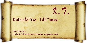 Koblász Tímea névjegykártya