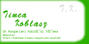 timea koblasz business card